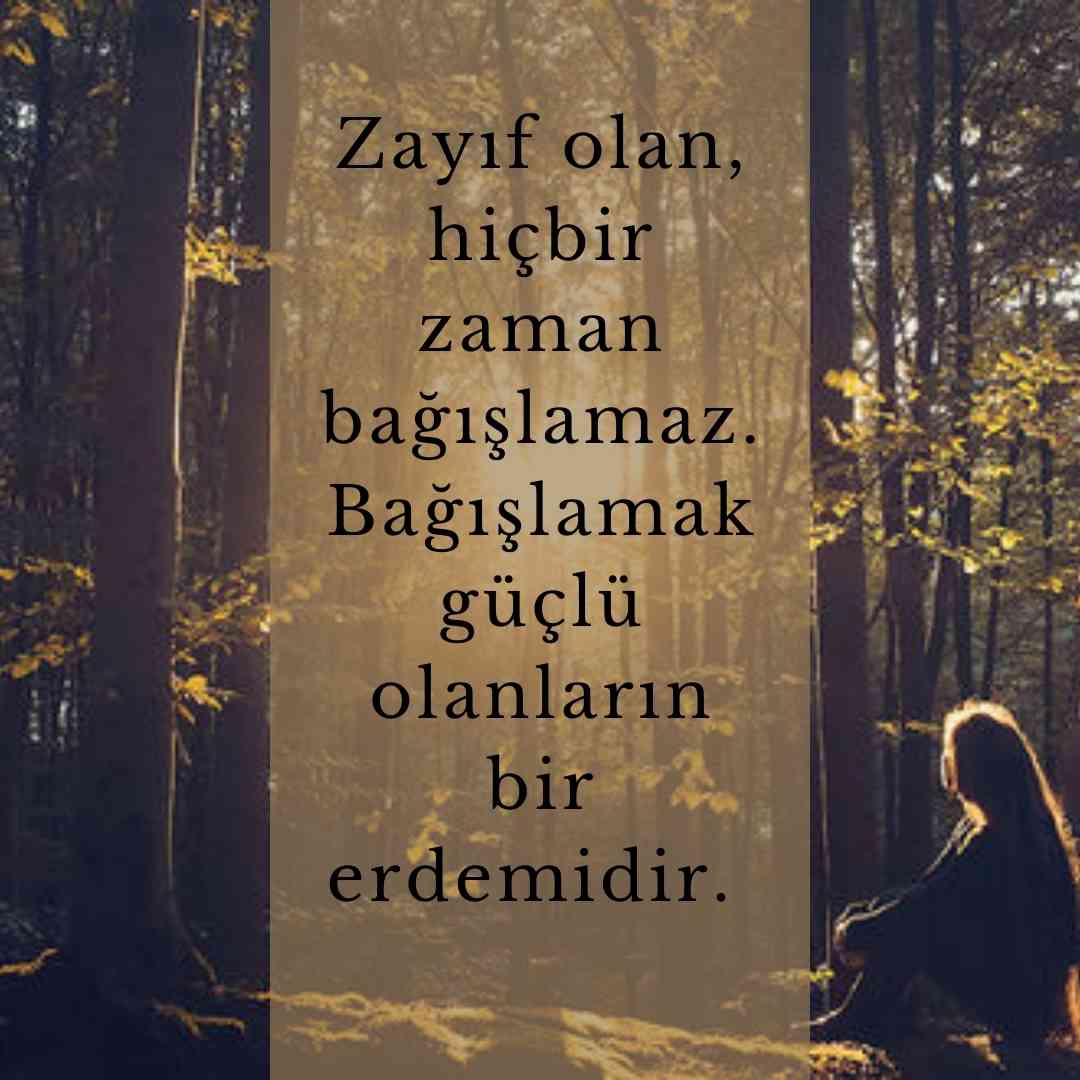 Bağışlama Sözleri Zayif olan hicbir zaman bagislamaz. Bagislamak guclu olanlarin bir erdemidir.
