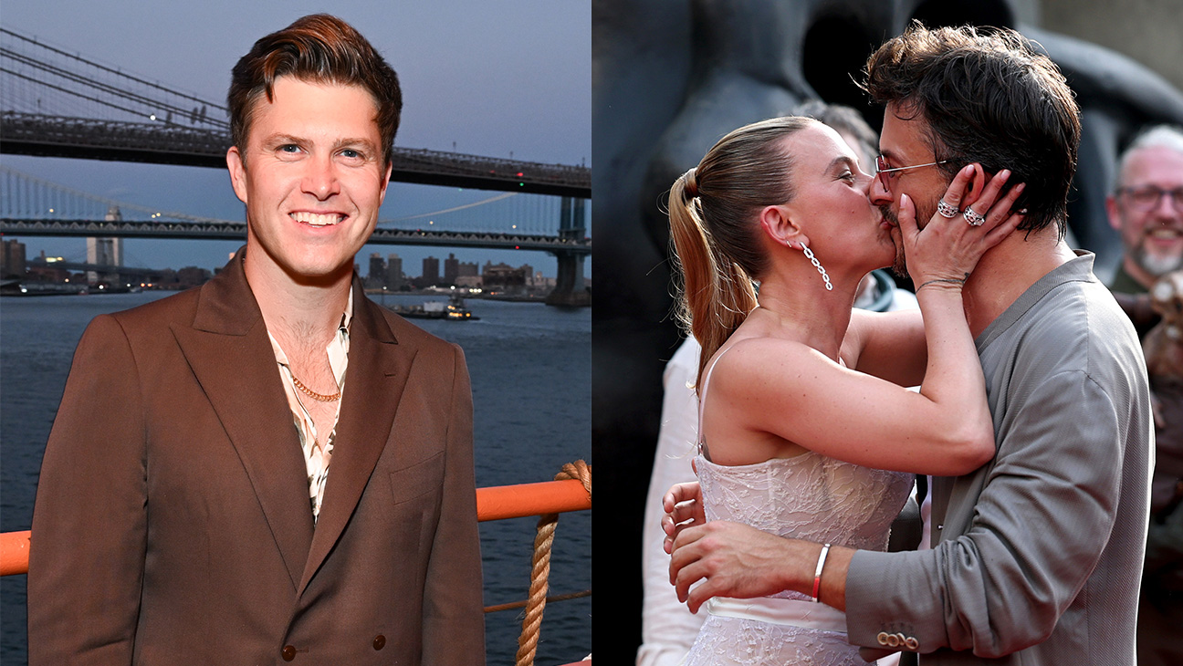 Colin Jost Scarlett Johansson and Jonathan Bailey Split Getty H 2025