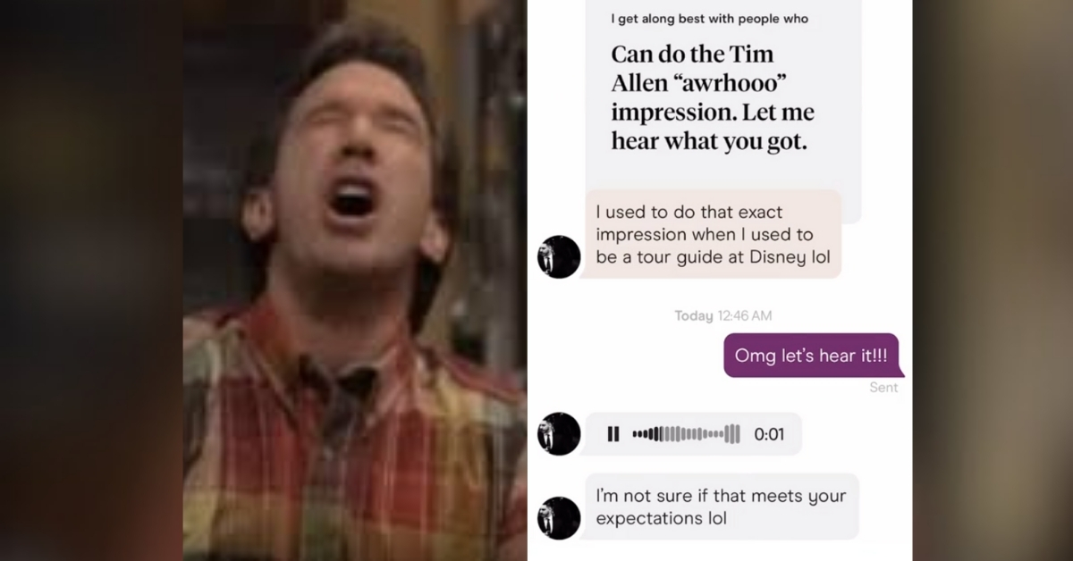 this woman is using tim allen grunts to screen dates and honestly its brilliant