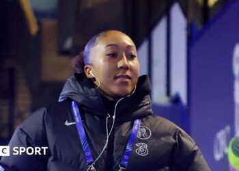 A graphic that reads 'Follow our women's football TikTok' with a picture of a mobile phone