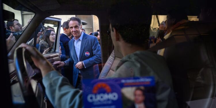 Cuomo Keeps His ‘Good Luck Truck’ Near Andrew Cuomo enters his Bronco on Tuesday.