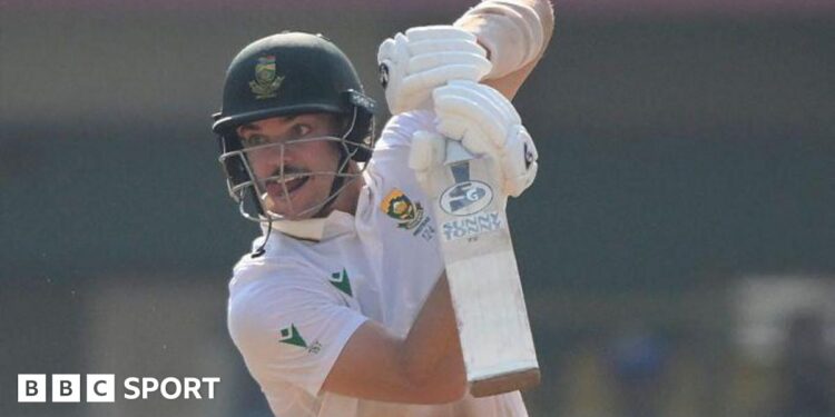 India v South Africa 2025: Tourists closing in on Test series whitewash South Africa's Tristan Stubbs batting