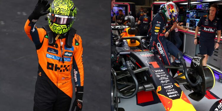 Lando Norris grabs pole position in Sao Paulo ahead of Kimi Antonelli and Charles Leclerc as Max Verstappen makes Q1 exit SAO PAULO, BRAZIL - NOVEMBER 08: Sprint winner Lando Norris of Great Britain and McLaren in the
