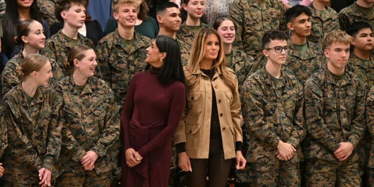 Melania Trump teams up with Usha Vance, visiting troops in North Carolina