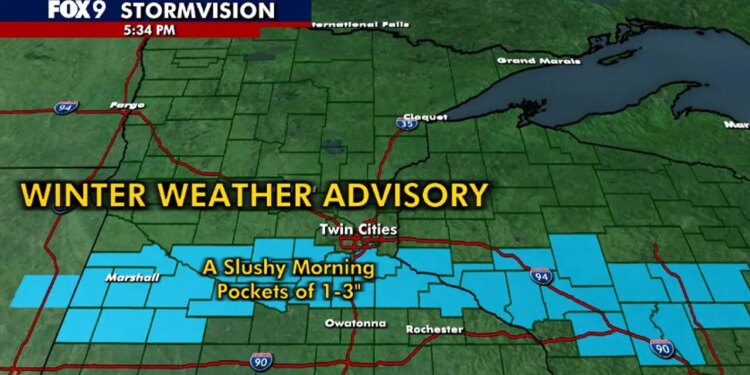 Minnesota weather: Winter weather advisory, slushy start Tuesday morning