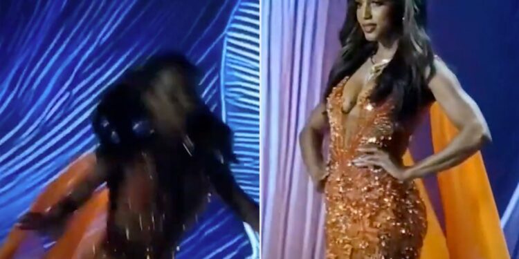 Miss Universe Jamaica Taken Away on a Stretcher After Falling Off Stage at Pageant