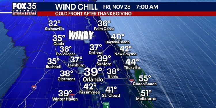 Orlando weather: Cold, windy night ahead as temperatures plunge across Central Florida Orlando weather: Cold, windy night ahead as temperatures plunge across Central Florida