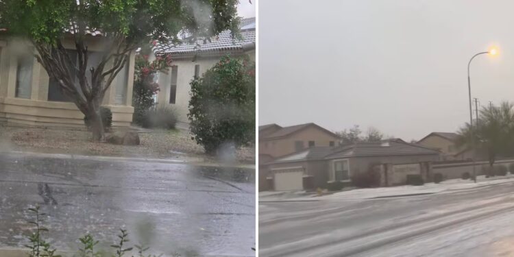 Severe thunderstorms bring hail, lightning to West Valley, Phoenix