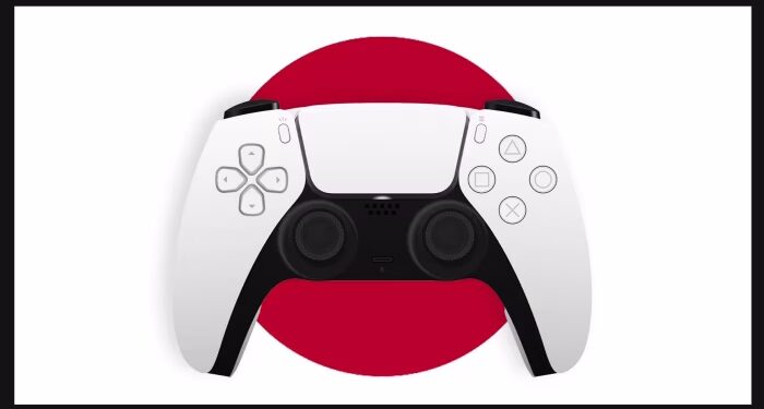 Sony launches cheaper Japan-only PlayStation 5 console A white PlayStation 5 controller is centred in front of a red circle on a white background